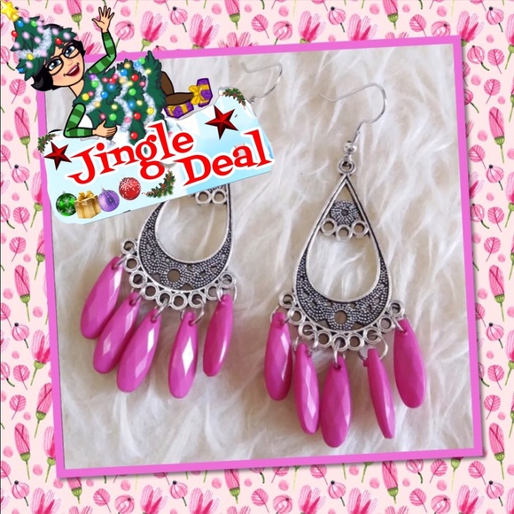 💖New Vintage Antique Bohemian FUSCHIA Ear - Picture 5 of 5